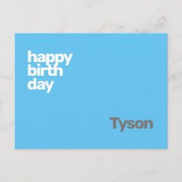 Cartão Postal Feliz Aniversário minimal simples moderno 