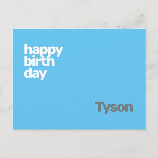 Cartão Postal feliz Aniversário moderno mínimo simples (Frente)