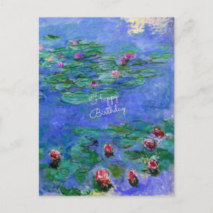 Cartão Postal Feliz Aniversário: Monet's Water Lily