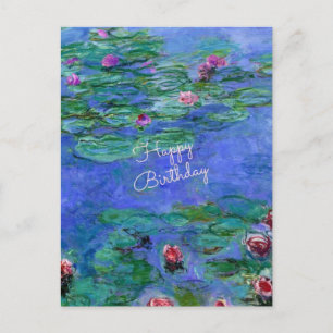 Cartão Postal Feliz Aniversário: Monet's Water Lily