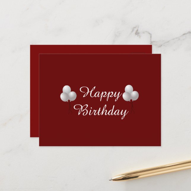 Cartão Postal Feliz Aniversário Mug com Balões (Frente/Verso In Situ)