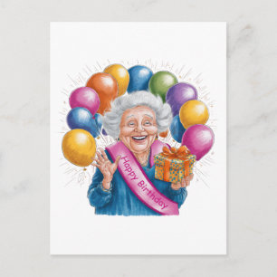 Cartão Postal Feliz Aniversário Nana Divertida
