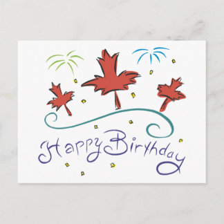 Cartão Postal Feliz aniversário no Canadá