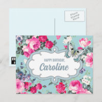 Feliz aniversário. Nome personalizado | Flores e b