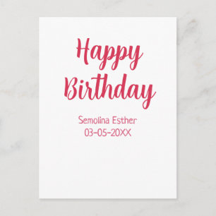 Cartão Postal feliz aniversário nome vermelho retrô simples mode