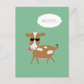 CARTÃO POSTAL FELIZ ANIVERSÁRIO ONDE ESTÁ O BOLO? 