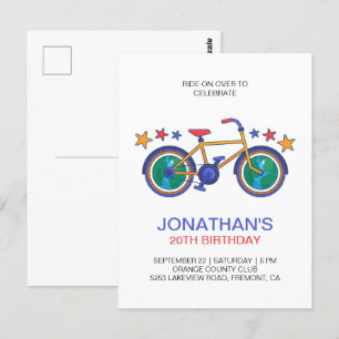 Cartão Postal Feliz Aniversário Para Ciclista Personalizado