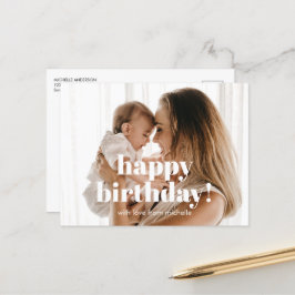 Cartão Postal Feliz Aniversário para Mamães com Foto