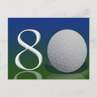 Cartão Postal Feliz Aniversário para o docinho de golfe de 80 an