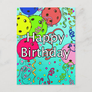 Cartão Postal Feliz Aniversário para o Jogador de Pickleball Fav