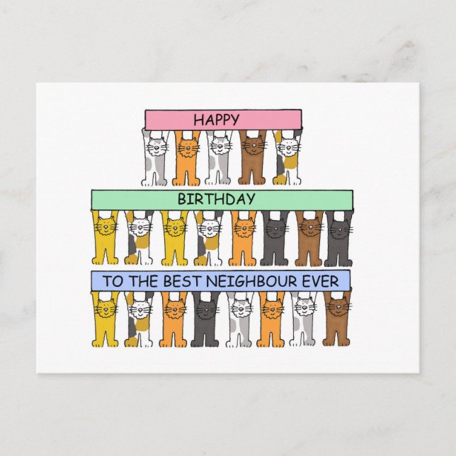Cartão Postal Feliz aniversário para o melhor vizinho de sempre (Frente)