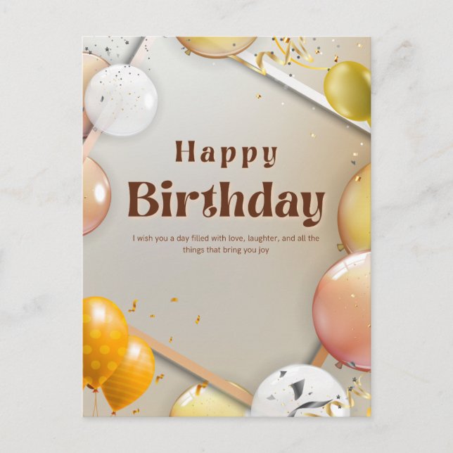 Cartão Postal Feliz aniversário para você (Frente)