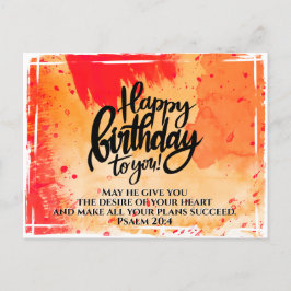 Cartão Postal Feliz aniversário para você Bíblia Verse