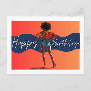 Cartão Postal Feliz Aniversário Para Você Irmã Melanina Rainha N