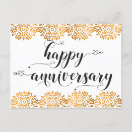 Cartão Postal Feliz Aniversário parabéns votos Ouro Amor