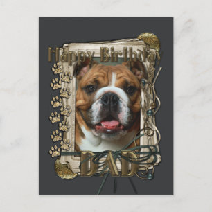 Cartão Postal Feliz Aniversário - Patas Pedras - Cachorro