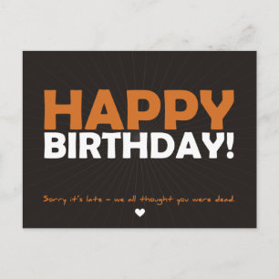 Cartão Postal Feliz Aniversário (pensava que eras morto)