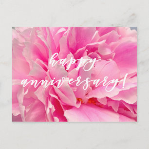 Cartão Postal Feliz Aniversário! Peônias Rosa Elegantes