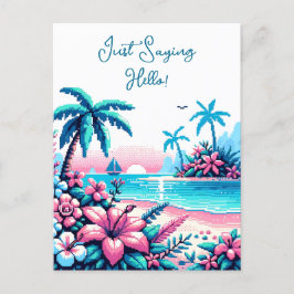 Cartão Postal Feliz aniversário | Pixel Art Ocean