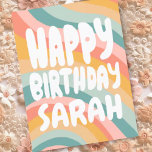 Cartão Postal FELIZ ANIVERSÁRIO Rascunho Arco Colorido PERSONALI<br><div class="desc">A mão fez um cartão para você! Personalize com seu próprio texto ou altere as cores. Procure mais cores e designs no meu compro ou me avise se você quer algo personalizado!</div>