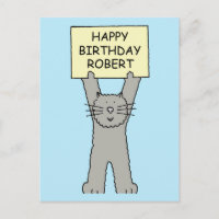 Feliz Aniversário Robert Cartoon Cat