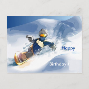 Cartão Postal Feliz aniversário, Snowboard!!