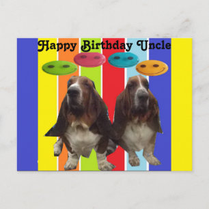 Cartão postal Feliz Aniversário Tio Basset
