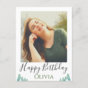 Cartão Postal Feliz Aniversário Verde 