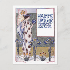 Cartão Postal Feliz Aniversário Vintage 