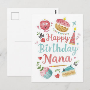 Cartão Postal Feliz Aniversário Vovó