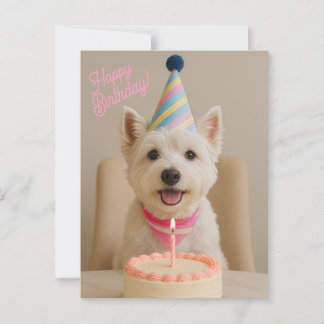 Cartão Postal Feliz Aniversário Westie Aniversário