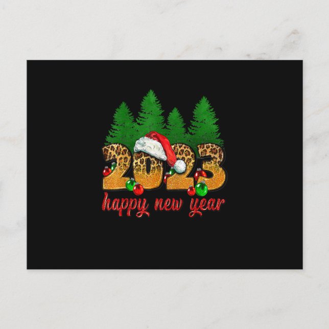 Cartão Postal feliz ano novo 2023 Partido Véspera de ano novo Le (Frente)