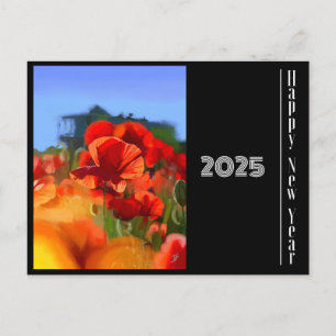 Cartão Postal Feliz Ano Novo 2025 - a casa das papoulas