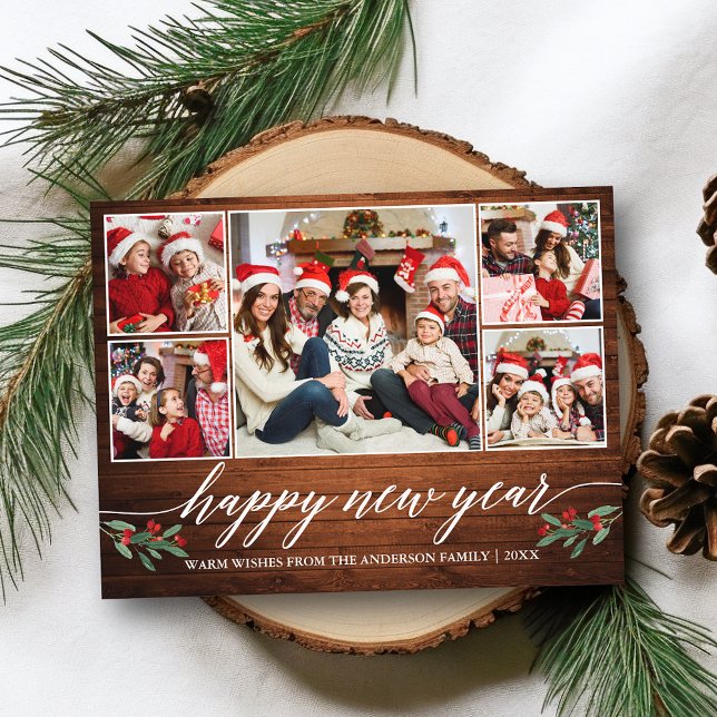 Cartão Postal Feliz ano novo de Fotografias da Modern Calliograp (Customize to change your personalized text size or text style.)