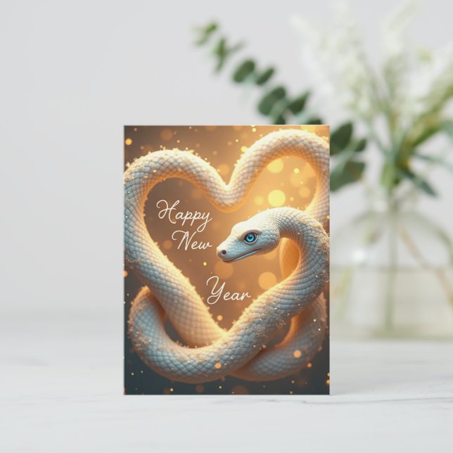 Cartão Postal Feliz ano novo de madeira (Em pé/Frente)