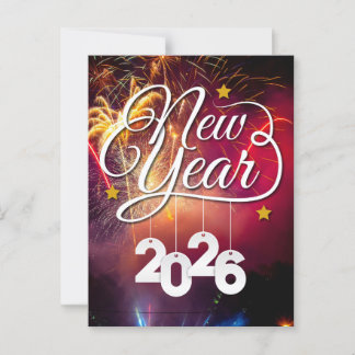 Cartão Postal Feliz ano novo - Design de Celebração Festiva