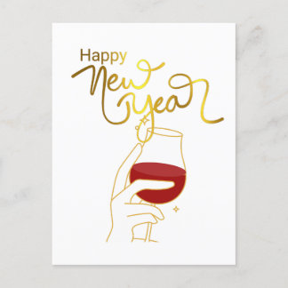 Cartão Postal Feliz ano novo em Dourado
