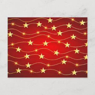 Cartão Postal Feliz ano novo vermelho