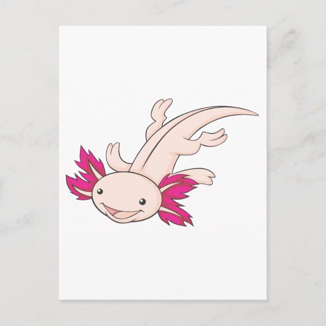 Cartão Postal Feliz Axolotl mexicano (Frente)