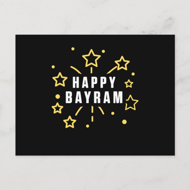 Cartão Postal Feliz Bayram Islã Muçulmano Alá Mesquita Deus Pres (Frente)