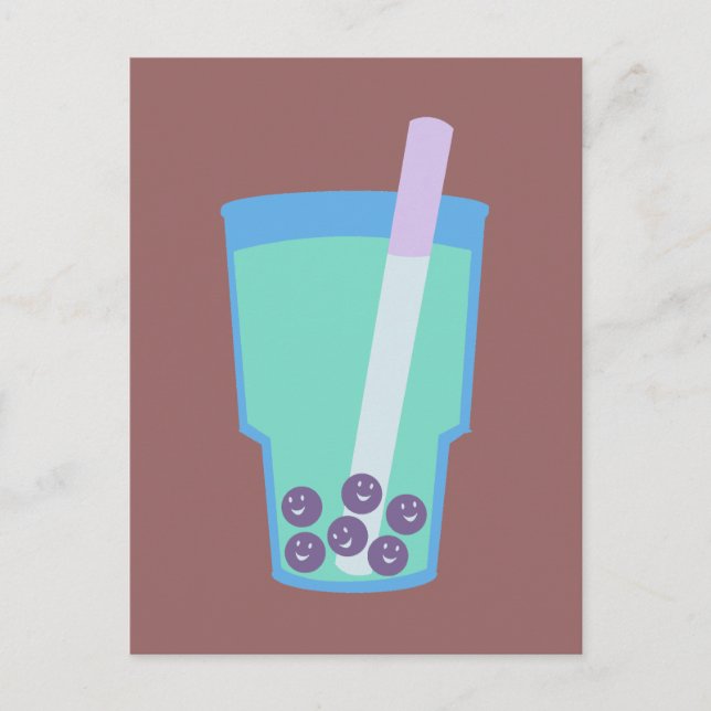 Cartão Postal Feliz Boba Tea Bubbles (Frente)