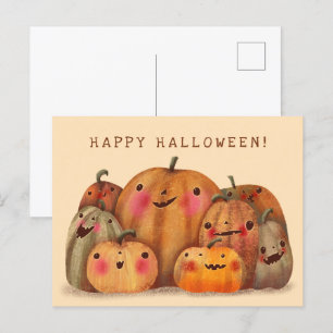 Cartão Postal Feliz Bombeiros - Bom Dia das Bruxas