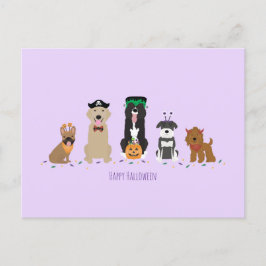 Cartão Postal Feliz Cachorro das Bruxas Roxo
