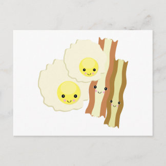 Cartão Postal feliz café da manhã kawaii