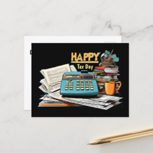 Cartão Postal Feliz calculadora de dia fiscal com formulários