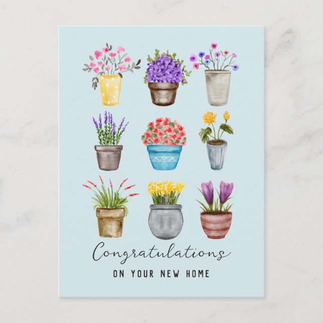 Cartão Postal Feliz Casa Nova Parabéns pela Mudança Chic (Frente)