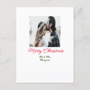 Cartão Postal Feliz casal de Natal - adicione nome feliz holida