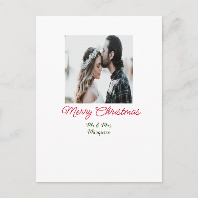 Cartão Postal Feliz casal de Natal - adicione nome feliz holida (Frente)