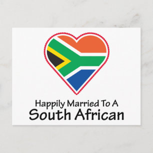 Cartão Postal Feliz Casamento com a África do Sul