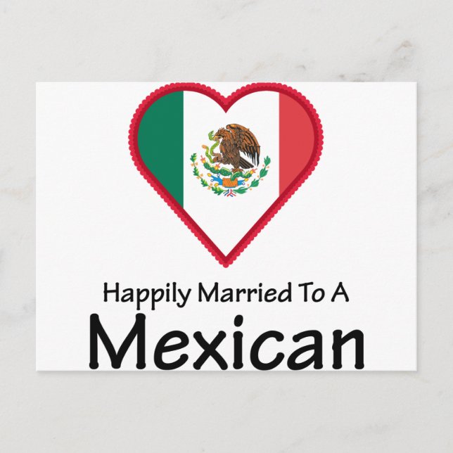 Cartão Postal Feliz Casamento com Mexicano (Frente)